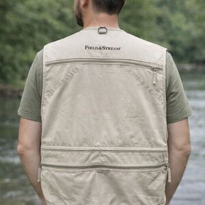 Field & Stream Utility Fishing Vest Beige Multi Pocket Outdoor Men’s XL